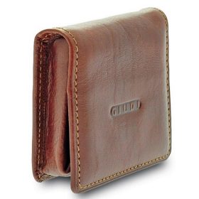  Kožená mini peňaženka Giudi hnedá Vacchetta 8 x 7 cm