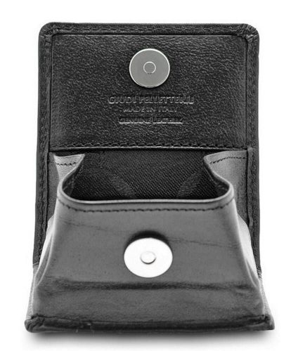  Kožená mini peňaženka Giudi čierna Vacchetta 8 x 7 cm