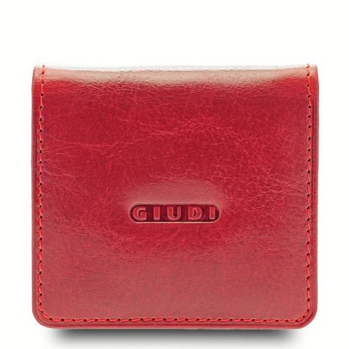 Kožená mini peňaženka Giudi Vacchetta červená 8 x 7 cm