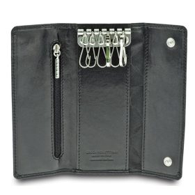  Dámsky čierny kožený prívesok na kľúče Giudi