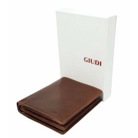    Pánska hnedá kožená peňaženka Giudi so skrytým držiakom na karty, kufrík