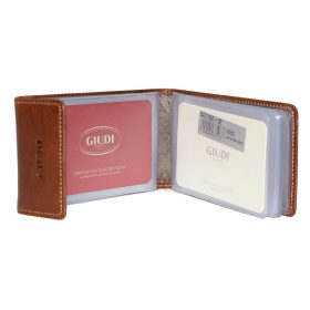  Dámsky kožený držiak na karty Giudi hnedý
