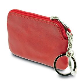  Dámska červená kožená kľúčenka Giudi