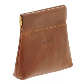  Dámska kožená peňaženka Giudi, kovový rám, hnedá