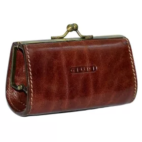    Giudi hnedá kožená peňaženka klasického štýlu 10,5 cm × 6 cm