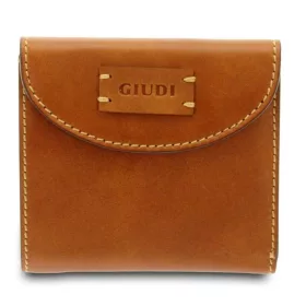  Giudi malá peňaženka z koňakovej kože 10 × 9,5 cm