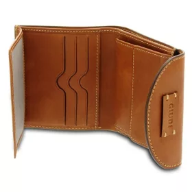  Giudi malá peňaženka z koňakovej kože 10 × 9,5 cm