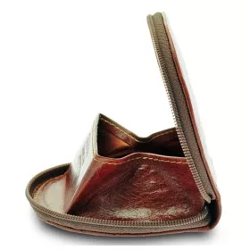  Malá hnedá kožená peňaženka Giudi 9 × 8,5 cm