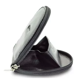  Giudi malá čierna kožená peňaženka 9 × 8,5 cm