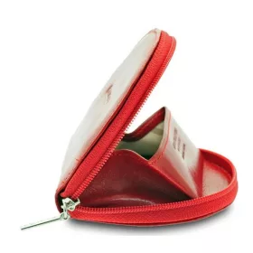  Malá červená kožená peňaženka Giudi 9 × 8,5 cm