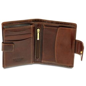    Hnedá dámska kožená peňaženka Giudi s komplexným remienkom