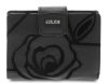  Dámska čierna, ručne šitá, lakovaná peňaženka z ružovej kože Giudi