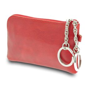  Dámska červená kožená kľúčenka Giudi