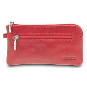  Dámska červená kožená kľúčenka Giudi