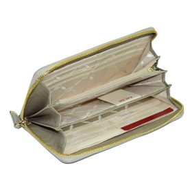  Kožená peňaženka Giudi sivá 19 × 10,5 cm