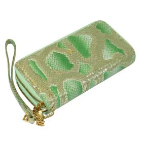  Giudi zelená kožená peňaženka so vzorom hadej kože