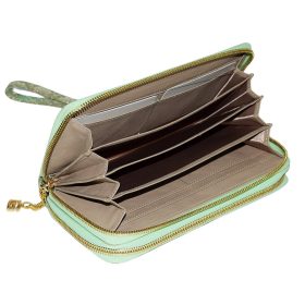  Giudi zelená kožená peňaženka so vzorom hadej kože