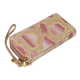  Ružová kožená peňaženka Giudi so vzorom hadej kože