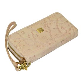  Krémová kožená peňaženka so vzorom Giudi