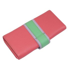    Dámska veľká ružovo-mentolová kožená peňaženka Giudi