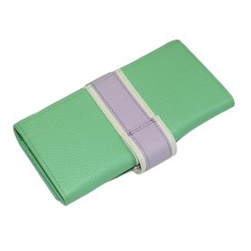    Dámska veľká mentolovo-fialová kožená peňaženka Giudi