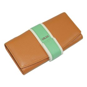    Veľká dámska peňaženka z koňakovo-mintovej kože Giudi