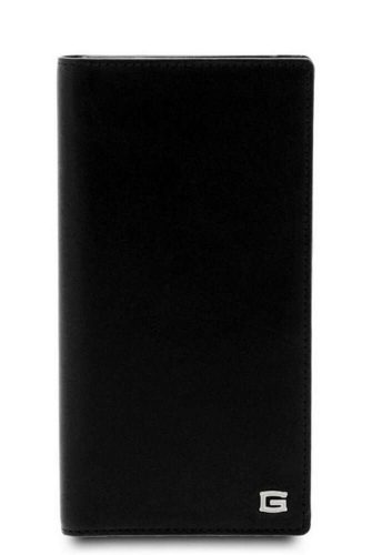  Giudi pánska kožená aktovka vacchetta, držiak na bankovú kartu, čierna 18,5 x 9,5 cm