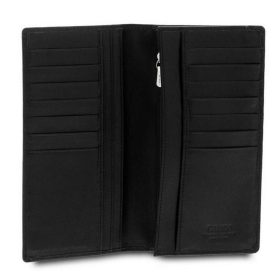    Giudi pánska kožená aktovka vacchetta, držiak na bankovú kartu, čierna 18,5 x 9,5 cm