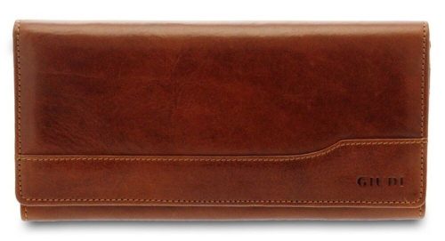  Dámska peňaženka Giudi veľká koňaková koža 19 × 10 cm
