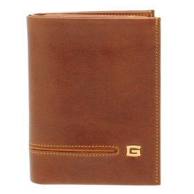    Čierna pánska stojaca kožená peňaženka Giudi Mendes 12,7 x 10 cm