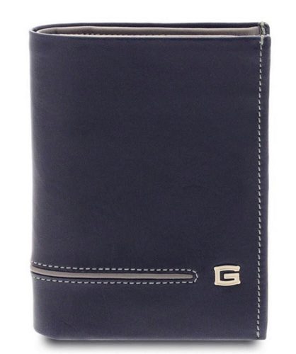  Giudi kombinovaná tmavomodro-šedá elegantná kožená pánska peňaženka 12,8 x 10 cm