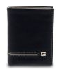  Giudi kombinovaná čierna a sivá elegantná kožená pánska peňaženka 12,8 x 10 cm