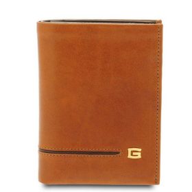    Giudi kombinovaná koňak-tmavohnedá elegantná pánska kožená peňaženka 12,8 x 10 cm