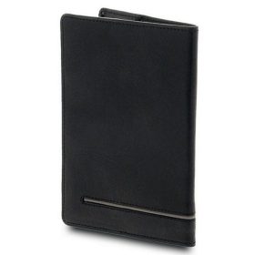    Giudi kombinovaný čierny a sivý kožený držiak na pas 13,5 x 9,5 cm