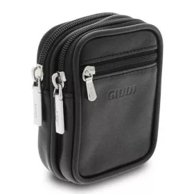    Giudi malá čierna taška na opasok z pravej kože 11 x 8,5 cm