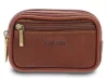  Kožená taška na opasok Giudi koňakovej farby pre mužov 13 x 8 cm
