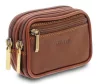  Kožená taška na opasok Giudi koňakovej farby pre mužov 13 x 8 cm