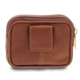  Kožená taška na opasok Giudi koňakovej farby 14 x 11 cm