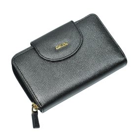    Dámska kožená peňaženka Giudi clip-on grafitovo sivej farby