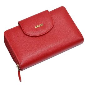  Dámska kožená peňaženka Giudi červená s klipom