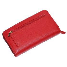    Veľká červená dámska kožená peňaženka Giudi so zapínaním