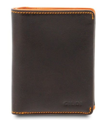  Kožená peňaženka Giudi Halifax tmavohnedo-oranžová 12,6 x 9,5 cm