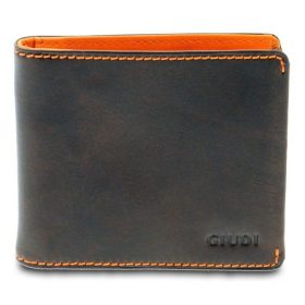    Kožená dolárová peňaženka Giudi Halifax tmavohnedo-oranžová 10,4 x 9 cm
