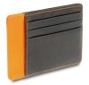  Giudi čierno-oranžové pánske kožené puzdro na karty, peňaženka 12,5 x 8,5 cm