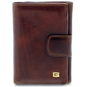  Hnedá kožená peňaženka Giudi so širokým remienkom