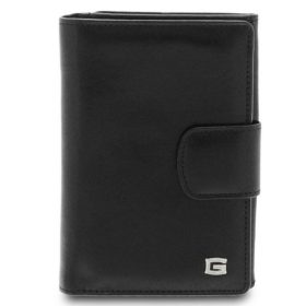  Čierna kožená peňaženka Giudi s komplexným remienkom