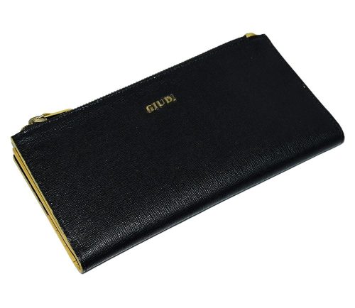  Čierna dámska kožená peňaženka Giudi, aktovka 19 × 9,5 cm