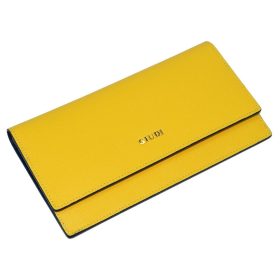    Dámska kožená peňaženka Giudi žlto-tmavomodrá, aktovka 19 × 10,5 cm