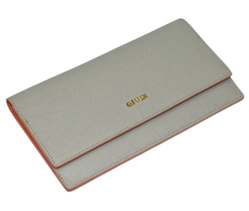  Dámska kožená peňaženka Giudi béžovo-oranžová, aktovka 19 × 10,5 cm