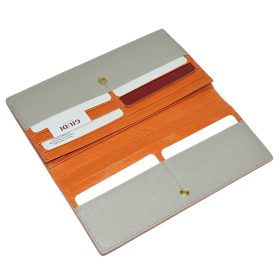    Dámska kožená peňaženka Giudi béžovo-oranžová, aktovka 19 × 10,5 cm